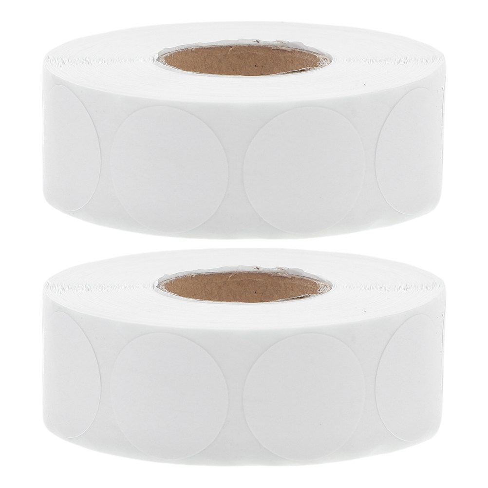 Food Storage Labels - 5 rollen ronde etiketstickers, wit, zelfklevend,