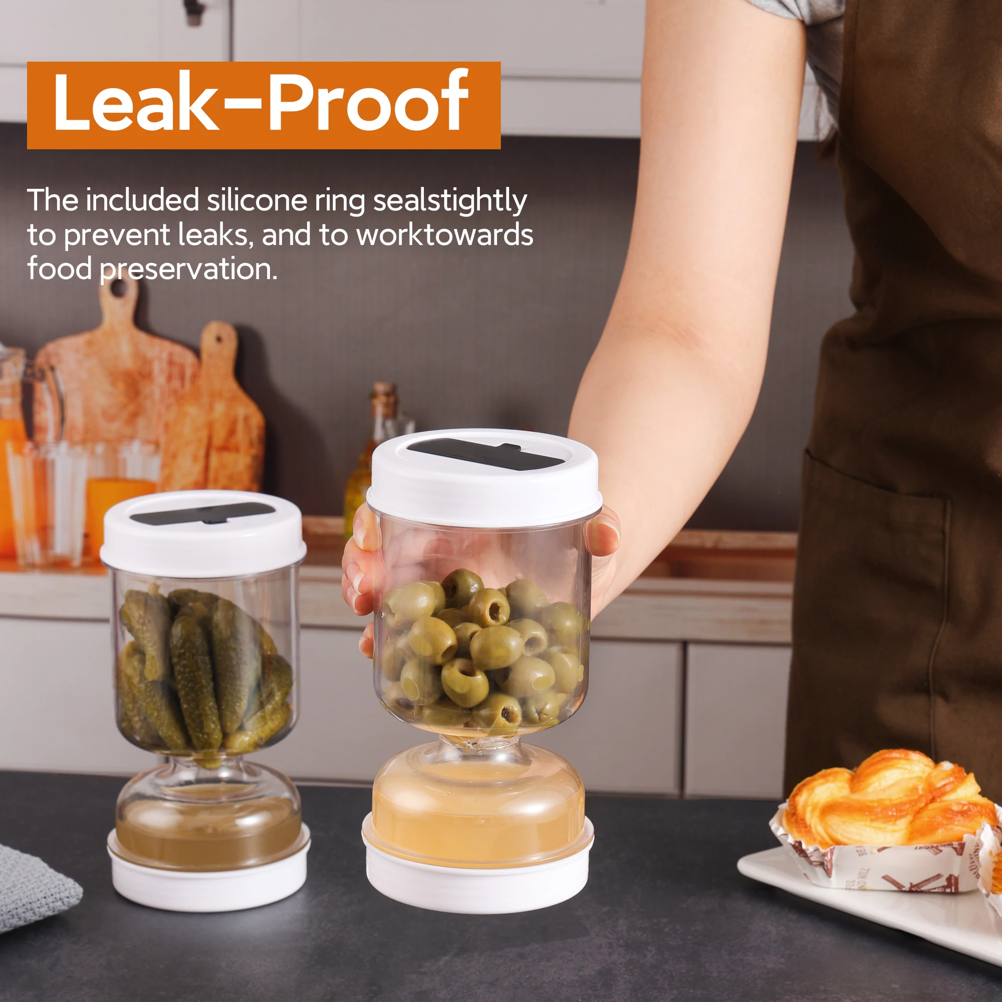 Augurken Pot Met Vorken Droge  - Food Storage With Dividers recensie en prijs