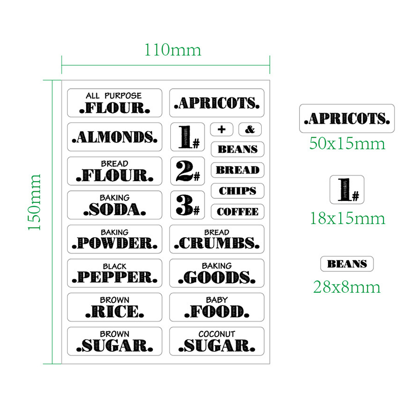 132Pcs Keuken Voedsel Stickers - Food Storage Labels recensie en prijs